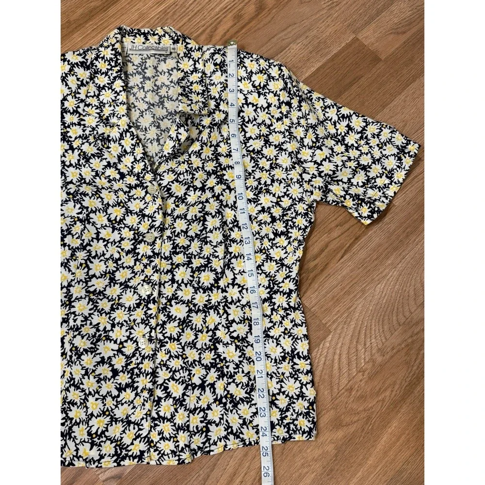 VTG 80s 90s JH Collectibles 10 Navy Blue Yellow White Floral Skirt Set Union Tag